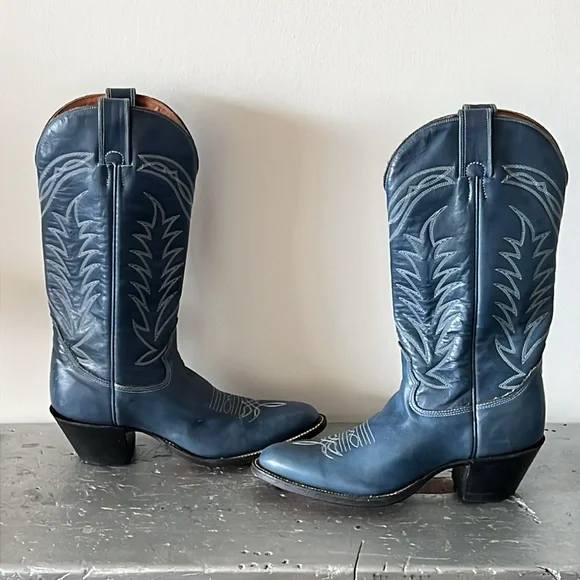 Rare Vintage Cowboy Boots- Blue - Picture 1 of 15